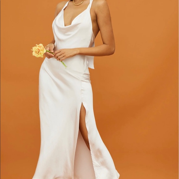 Selfie Leslie Dresses & Skirts - NWT Selfie Leslie Champagne Showers Halterneck Slip Midi Dress SOLD OUT ONLINE